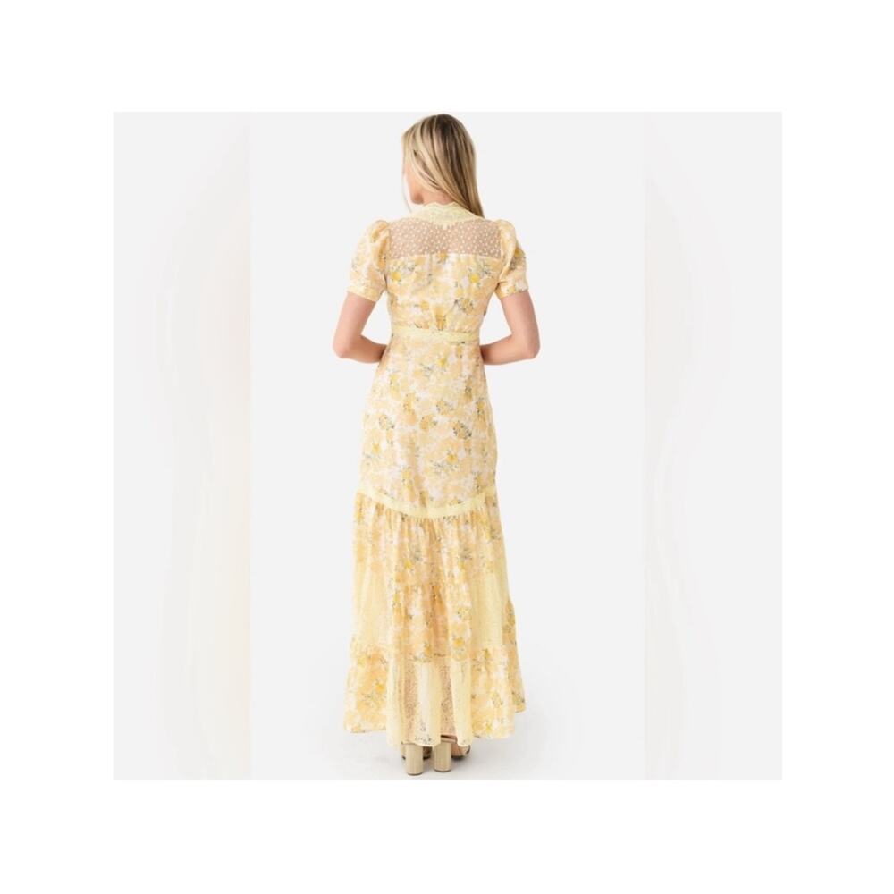 LoveShackFancy Tink Silk Lemon Daydream Maxi Dress - Picture 6 of 10
